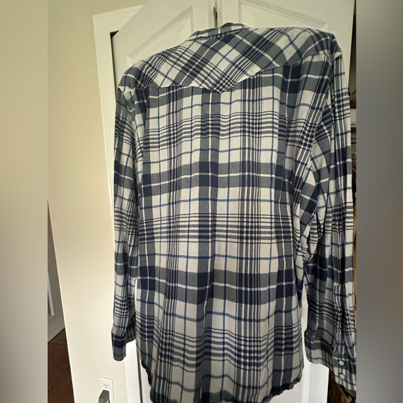 Lucky Brand Mens Western Pearl Snap Plaid Long Sleeve Shirt Size XL - Picture 2 of 9